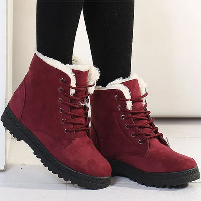 Bottes Femme Hiver Chaudes avec Fourrure