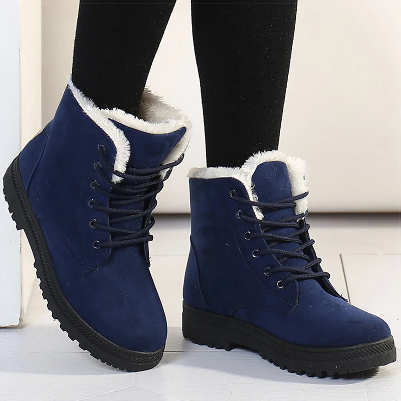 Bottes Femme Hiver Chaudes avec Fourrure