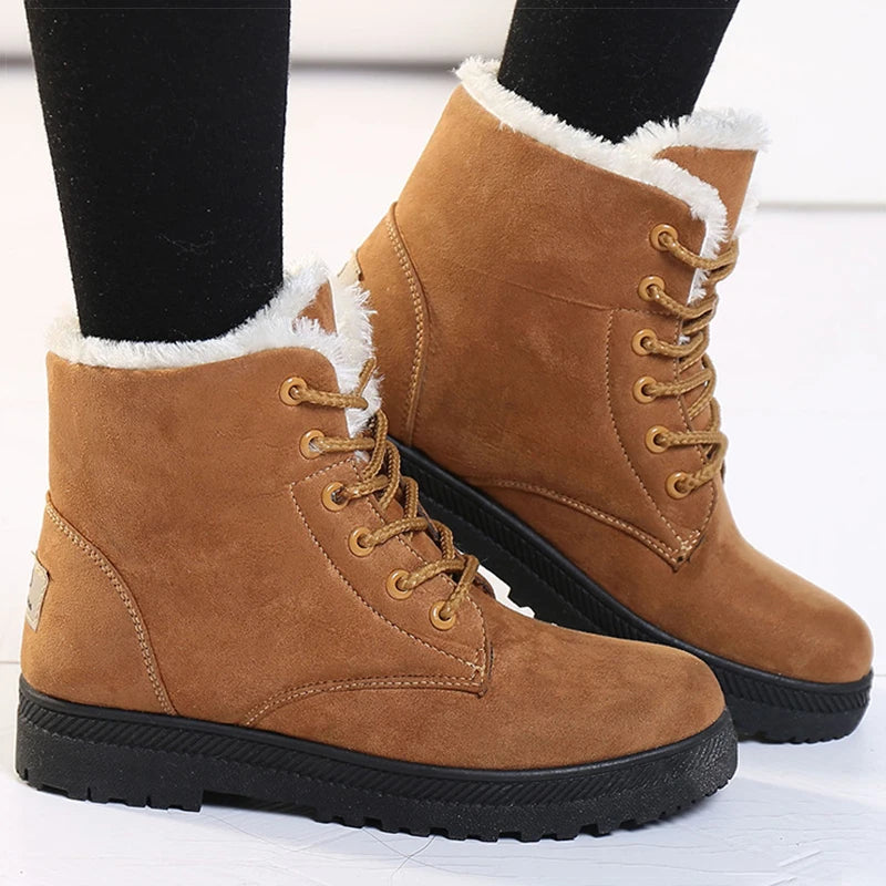 Bottes Femme Hiver Chaudes avec Fourrure